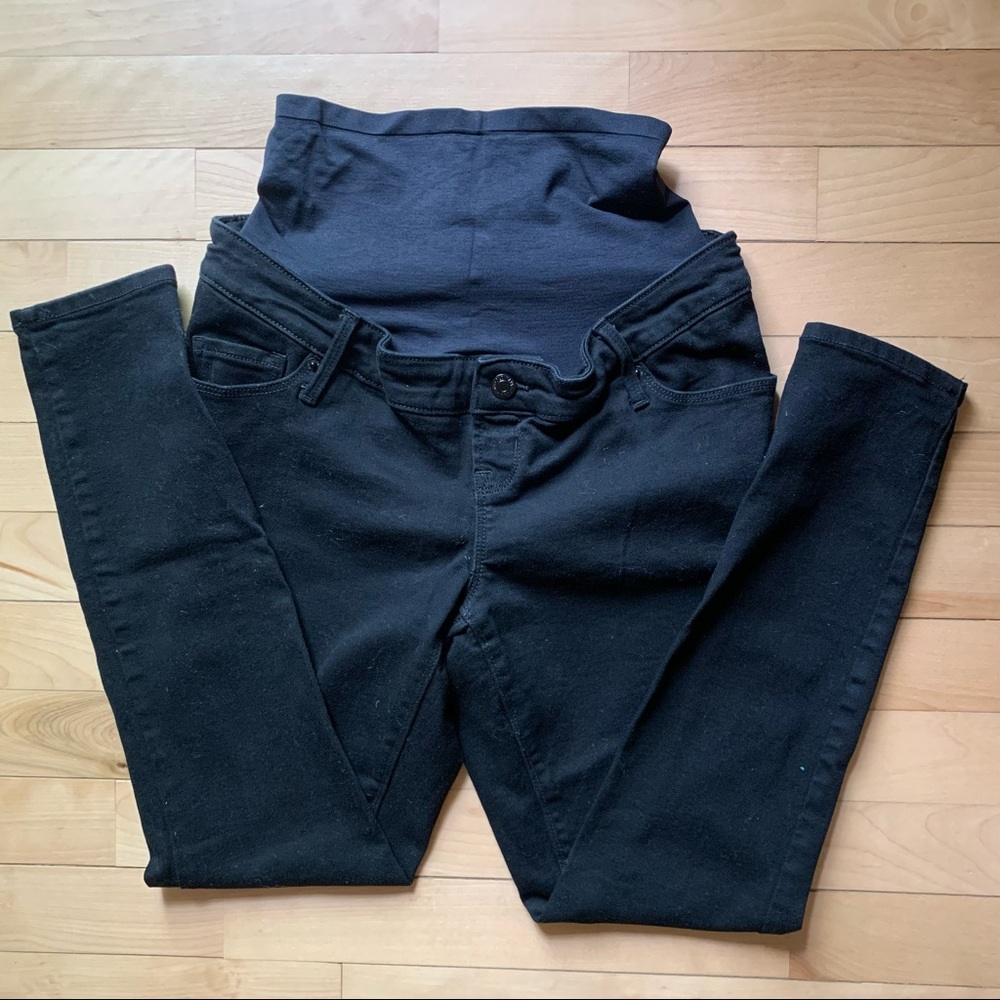 Old Navy Skinny Black Denim Maternity Full Panel